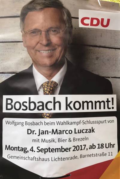 4. September 

Hier nochmal der Hinweis und die herzliche Einladung zu unserer heutigen Veranstaltung. Wir begren heute Wolfgang Bosbach zum Wahlkampf-Schlussspurt mit Dr. Jan-Marco Luczak MdB im Gemeinschaftshaus Lichtenrade. Ab 18 Uhr geht es los. Wir freuen uns auf euch! - 4. September ·

Hier nochmal der Hinweis und die herzliche Einladung zu unserer heutigen Veranstaltung. Wir begrüßen heute Wolfgang Bosbach zum Wahlkampf-Schlussspurt mit Dr. Jan-Marco Luczak MdB im Gemeinschaftshaus Lichtenrade. Ab 18 Uhr geht es los. Wir freuen uns auf euch!
